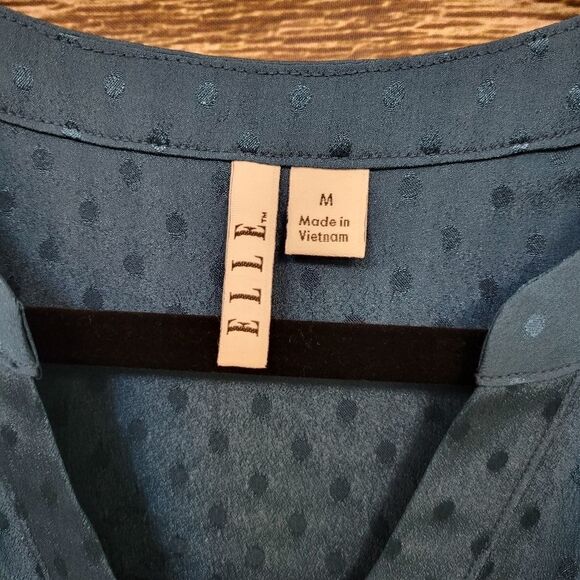 Elle long sleeve blue/green teal medium pre-owned - Picture 3 of 8